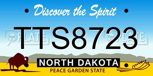 TTS8723 North Dakota License Plate