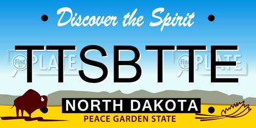 TTSBTTE North Dakota License Plate