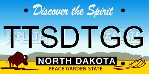 TTSDTGG North Dakota License Plate