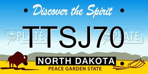 TTSJ70 North Dakota License Plate