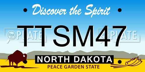 TTSM47 North Dakota License Plate