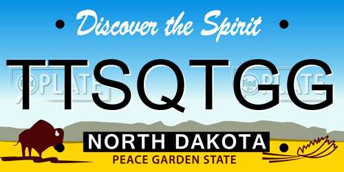 TTSQTGG North Dakota License Plate