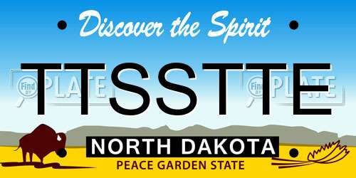 TTSSTTE North Dakota License Plate