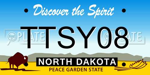 TTSY08 North Dakota License Plate