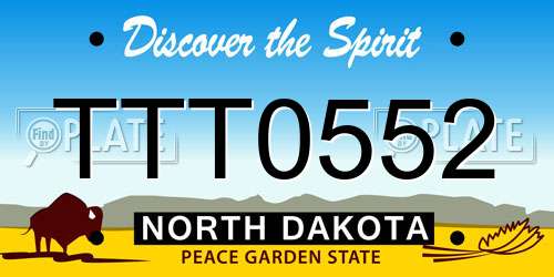 TTT0552 North Dakota License Plate