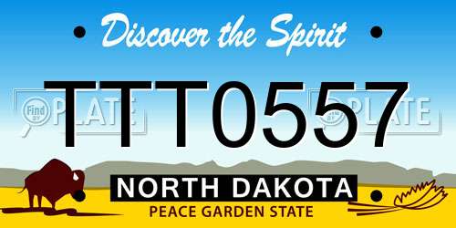 TTT0557 North Dakota License Plate