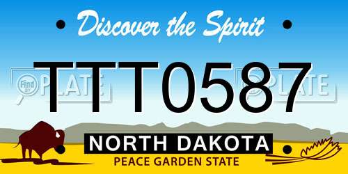 TTT0587 North Dakota License Plate