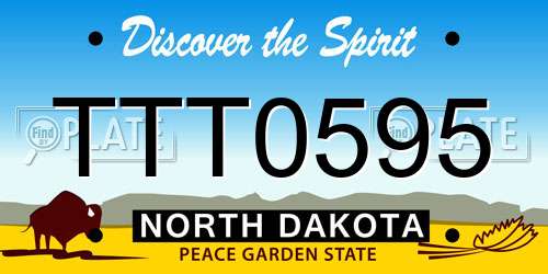 TTT0595 North Dakota License Plate