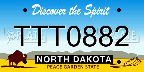 TTT0882 North Dakota License Plate