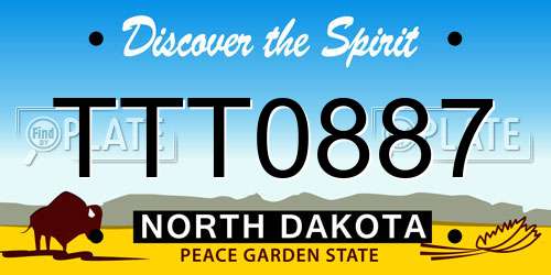 TTT0887 North Dakota License Plate