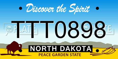TTT0898 North Dakota License Plate