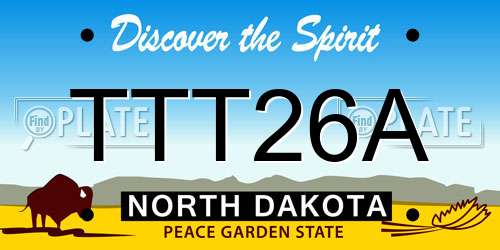 TTT26A North Dakota License Plate