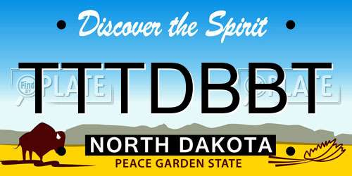 TTTDBBT North Dakota License Plate