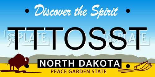 TTTOSST North Dakota License Plate