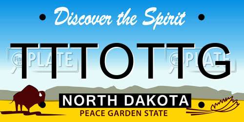 TTTOTTG North Dakota License Plate