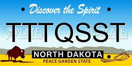 TTTQSST North Dakota License Plate
