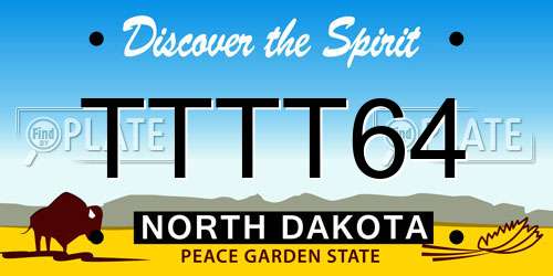 TTTT64 North Dakota License Plate
