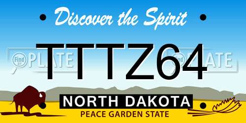 TTTZ64 North Dakota License Plate