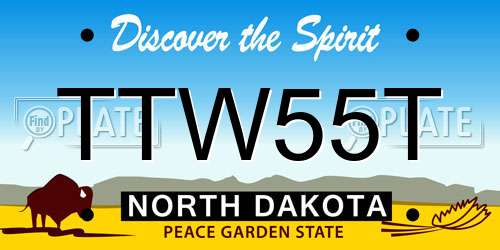 TTW55T North Dakota License Plate