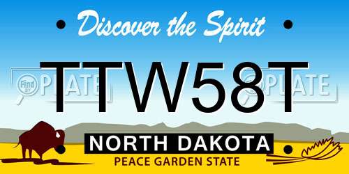 TTW58T North Dakota License Plate
