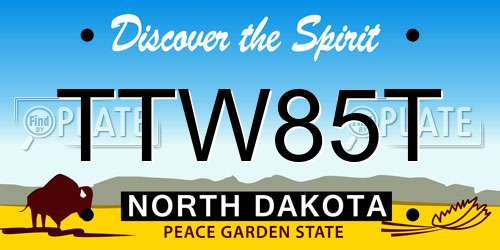 TTW85T North Dakota License Plate