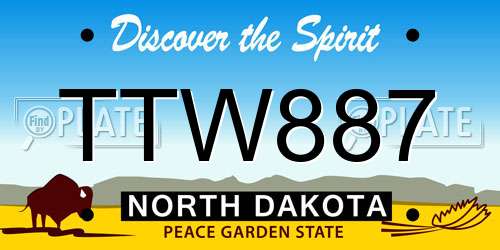 TTW887 North Dakota License Plate