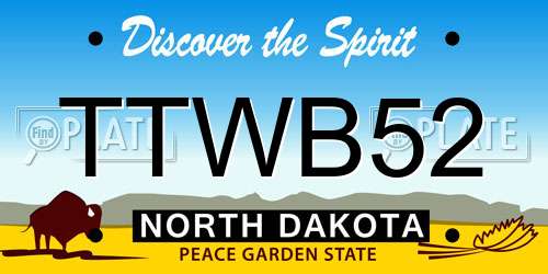 TTWB52 North Dakota License Plate