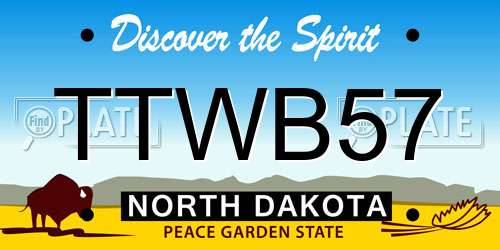 TTWB57 North Dakota License Plate