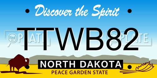 TTWB82 North Dakota License Plate