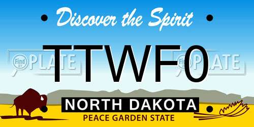 TTWF0 North Dakota License Plate