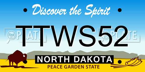 TTWS52 North Dakota License Plate