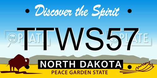 TTWS57 North Dakota License Plate