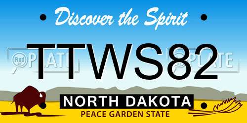 TTWS82 North Dakota License Plate