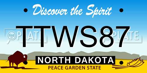 TTWS87 North Dakota License Plate