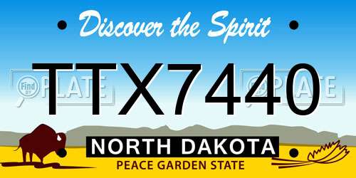 TTX7440 North Dakota License Plate