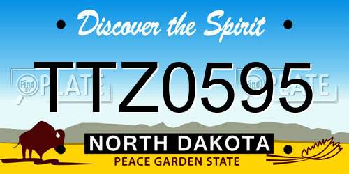 TTZ0595 North Dakota License Plate