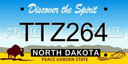 TTZ264 North Dakota License Plate