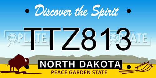 TTZ813 North Dakota License Plate