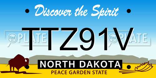 TTZ91V North Dakota License Plate