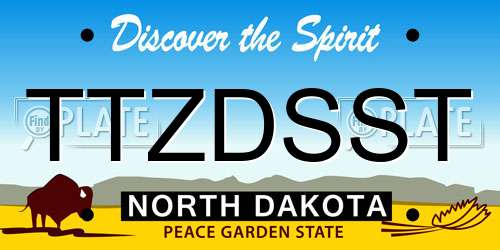 TTZDSST North Dakota License Plate