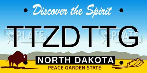 TTZDTTG North Dakota License Plate