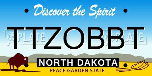 TTZOBBT North Dakota License Plate