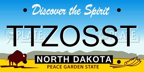 TTZOSST North Dakota License Plate