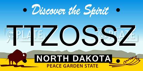 TTZOSSZ North Dakota License Plate
