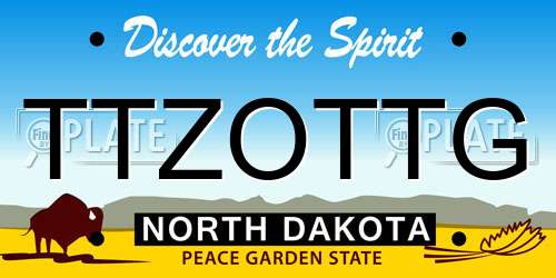 TTZOTTG North Dakota License Plate