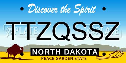 TTZQSSZ North Dakota License Plate
