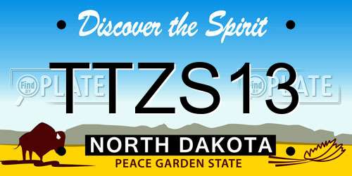 TTZS13 North Dakota License Plate