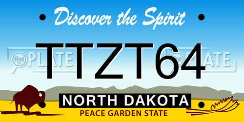 TTZT64 North Dakota License Plate