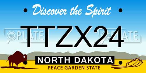TTZX24 North Dakota License Plate