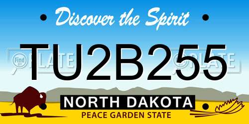 TU2B255 North Dakota License Plate
